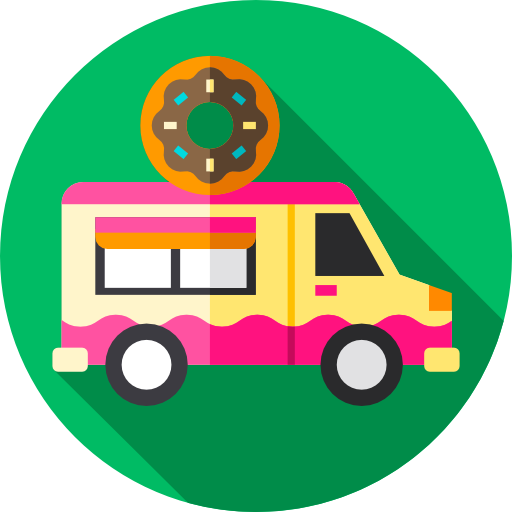 camión de comida Flat Circular Flat icono