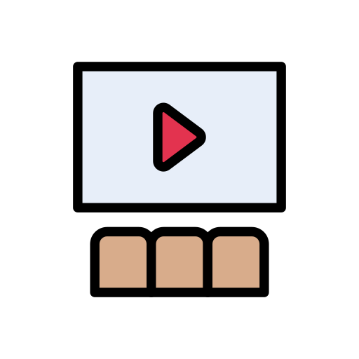 Video play Vector Stall Lineal Color icon