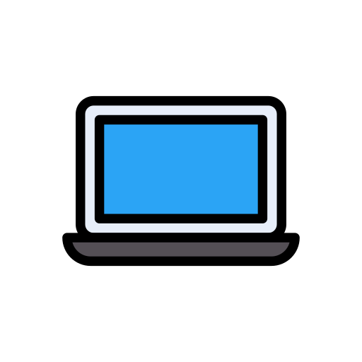 computadora portátil Vector Stall Lineal Color icono