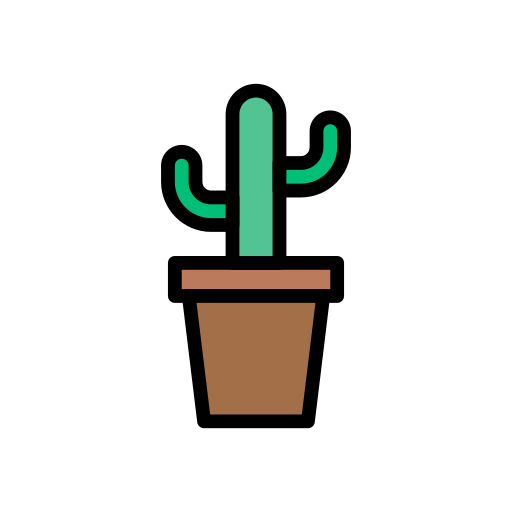 cactus Vector Stall Lineal Color icoon