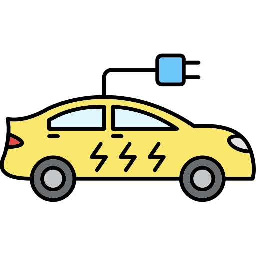 coche eléctrico Generic Thin Outline Color icono