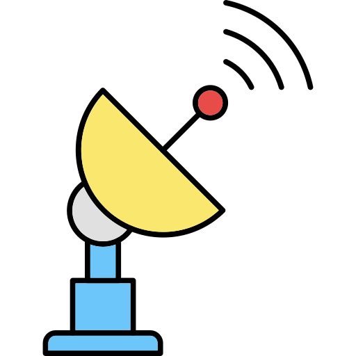 パラボラアンテナ Generic Thin Outline Color icon