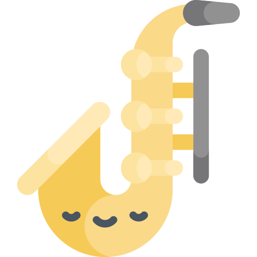 saxofón Kawaii Flat icono