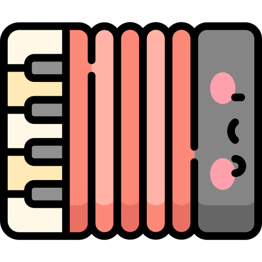 accordeon Kawaii Lineal color icoon