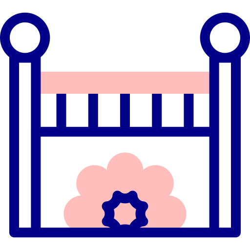 아기 침대 Detailed Mixed Lineal color icon