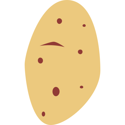 ziemniak Cartoon Flat ikona