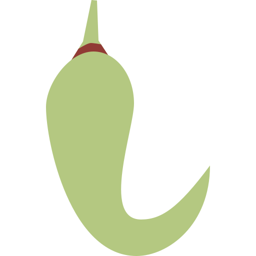 zielony pieprz Cartoon Flat ikona