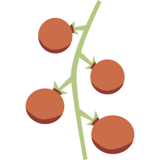 pomidor wiśniowy Cartoon Flat ikona