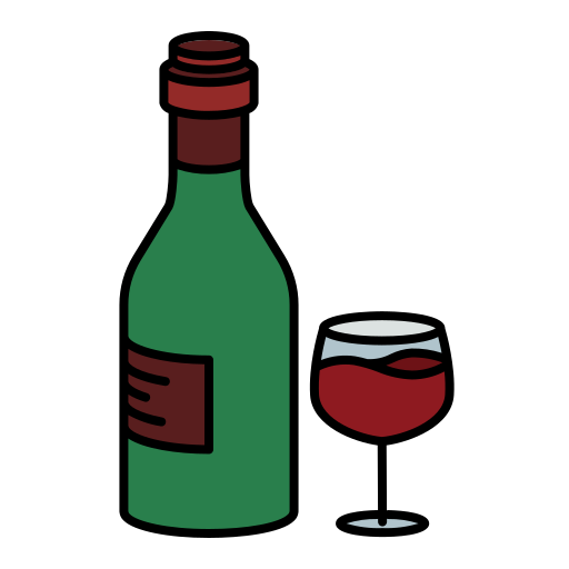 vino Generic Thin Outline Color icono