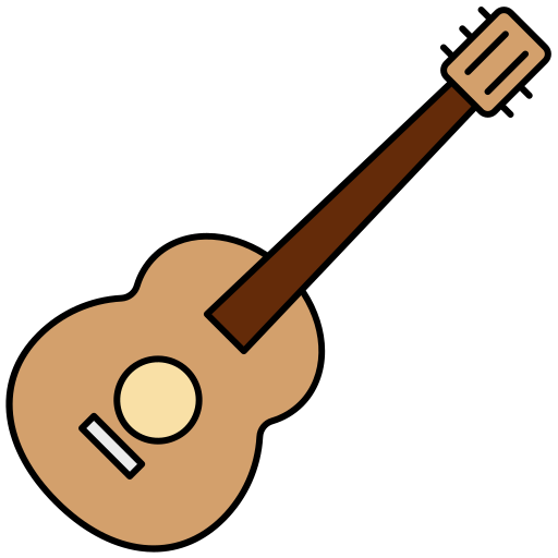 guitarra Generic Thin Outline Color icono