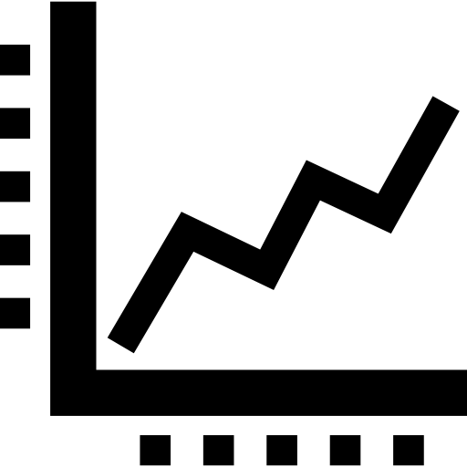 grafico a linea ascendente  icona