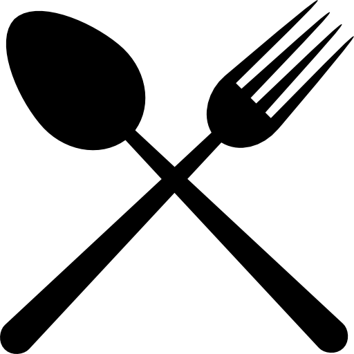 talheres de restaurante símbolo de uma cruz  Ícone