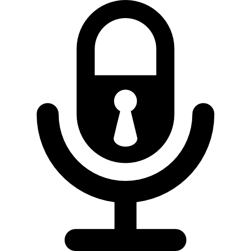 Microphone with padlock  icon