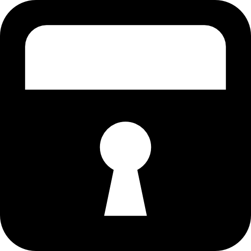 Lock square symbol with keyhole  icon