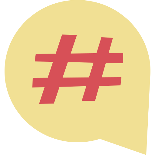hashtag Cartoon Flat icoon