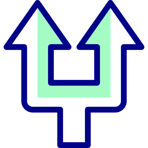 Arrow Detailed Mixed Lineal color icon