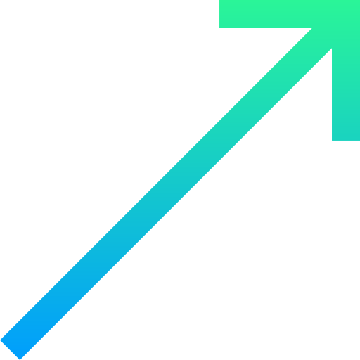 Up right arrow Super Basic Straight Gradient icon