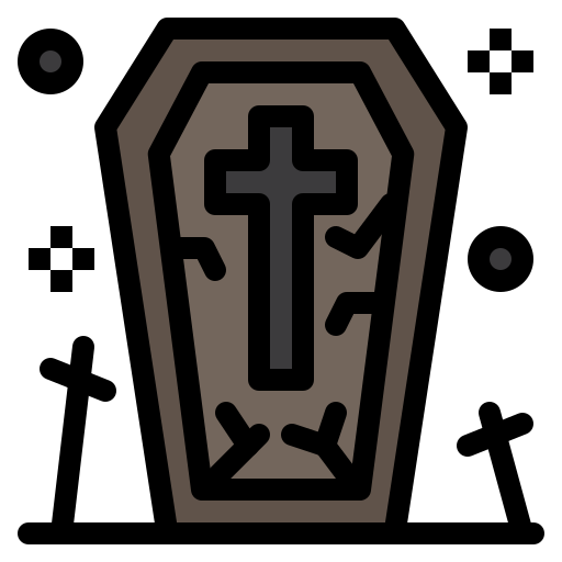 Coffin Flatart Icons Lineal Color icon