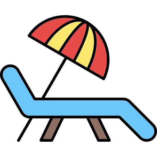 Beach Generic Thin Outline Color icon