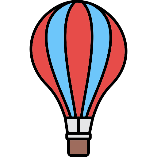 globo aerostático Generic Thin Outline Color icono