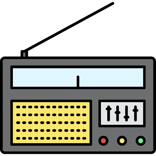 radio Generic Thin Outline Color icona