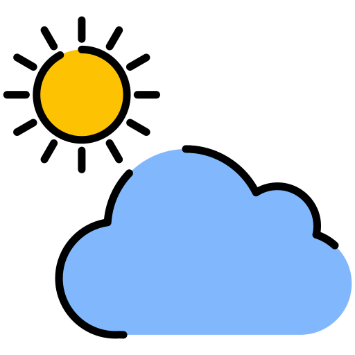太陽の雲 Generic Outline Color icon