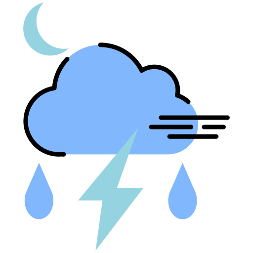 nocny deszcz Generic Outline Color ikona