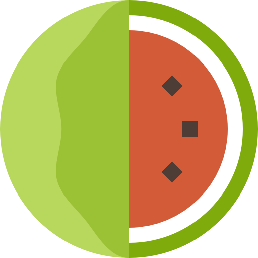 watermeloen Basic Straight Flat icoon
