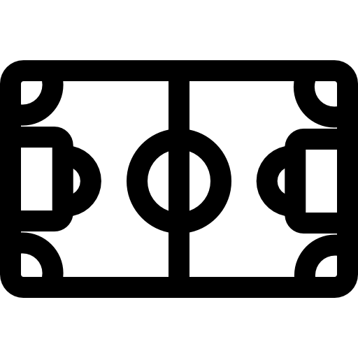 voetbalveld Basic Rounded Lineal icoon