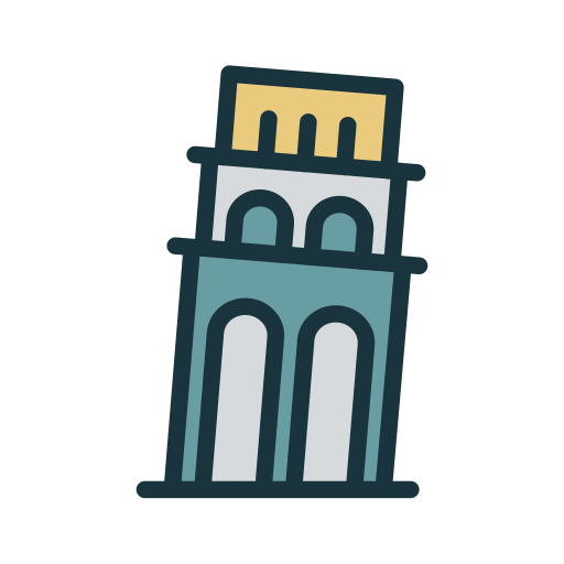 torre pendente di pisa Generic Outline Color icona