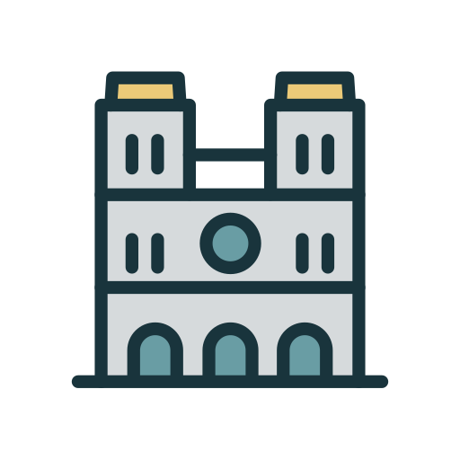 Notre dame Generic Outline Color icon