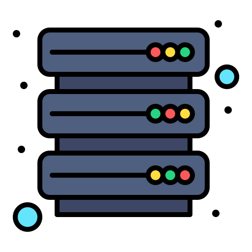 Servers Generic Thin Outline Color icon