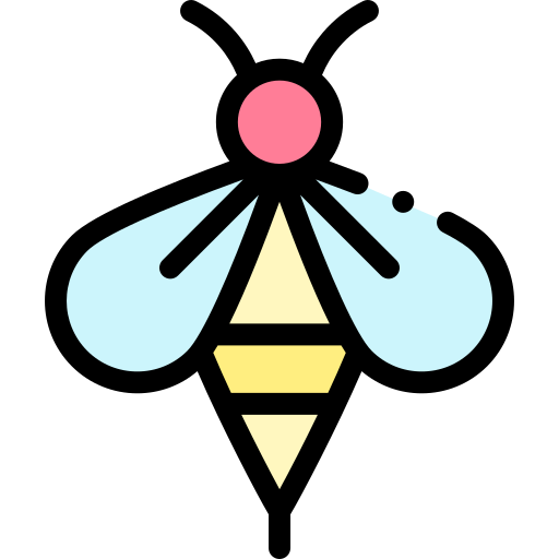 벌 Detailed Rounded Lineal color icon