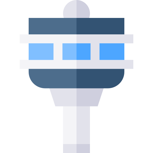 wieża kontroli Basic Straight Flat ikona