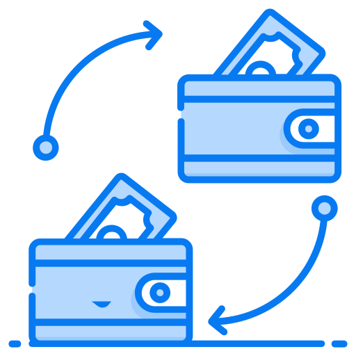 Money transfer Generic Blue icon