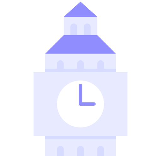 torre del reloj Generic Flat icono