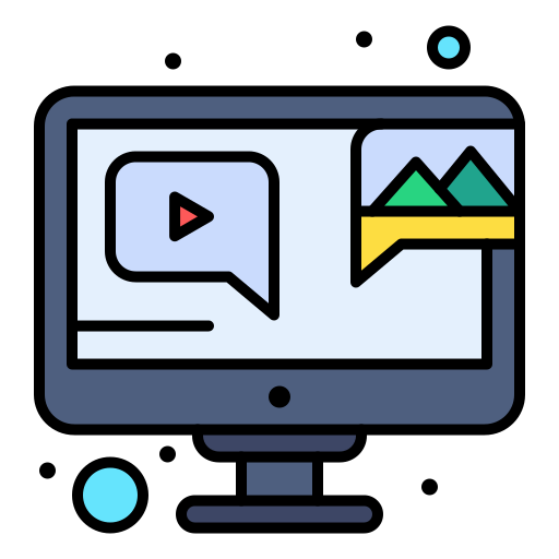 Online video Generic Thin Outline Color icon