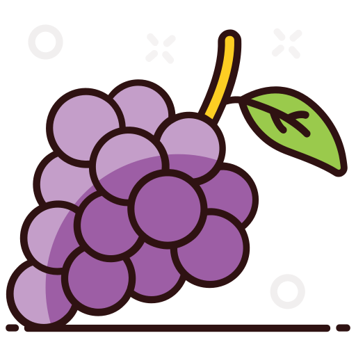 Grapes Generic Outline Color icon
