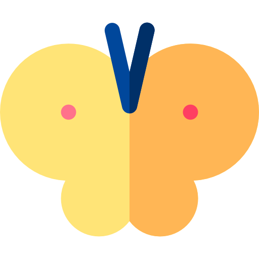 Бабочка Basic Rounded Flat иконка
