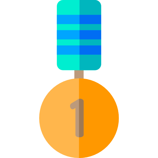 złoty medal Basic Rounded Flat ikona