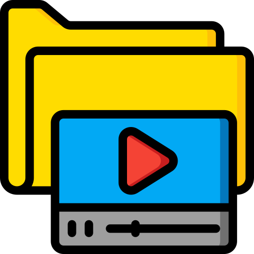 Video folder Basic Miscellany Lineal Color icon