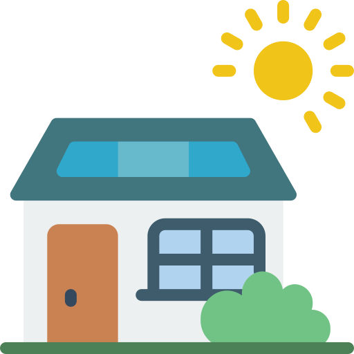 Solar house Basic Miscellany Flat icon