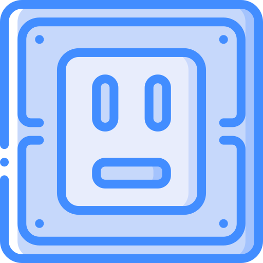 stekker en stopcontact Basic Miscellany Blue icoon