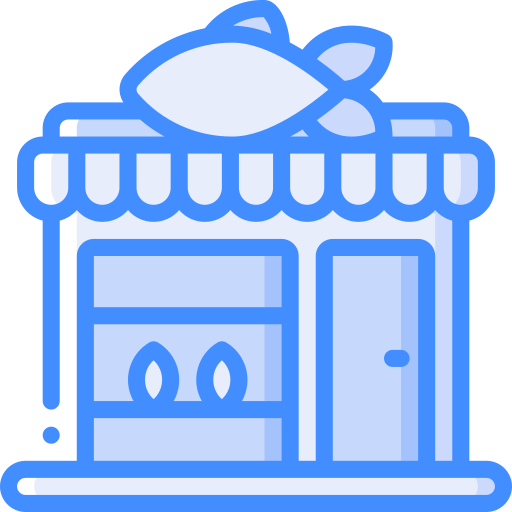 Fish shop Basic Miscellany Blue icon