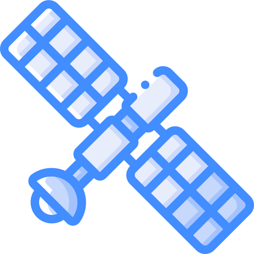 Space satellite Basic Miscellany Blue icon