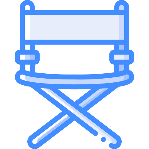Director chair Basic Miscellany Blue icon