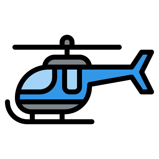 helikopter Iconixar Lineal Color icoon