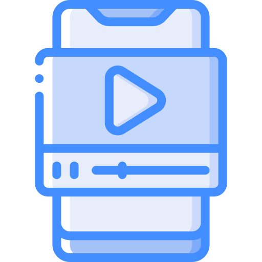 Mobile video Basic Miscellany Blue icon