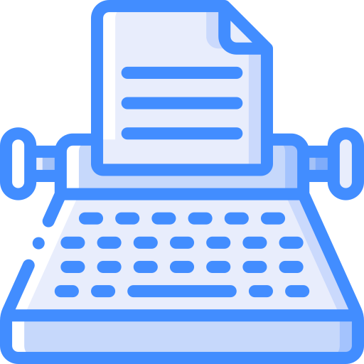 Typewriter Basic Miscellany Blue icon