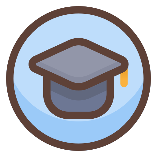 Graduation caps Generic Outline Color icon